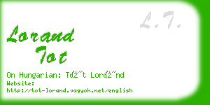 lorand tot business card